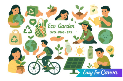 Eco Garden Clipart Set