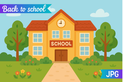 School Building Poster