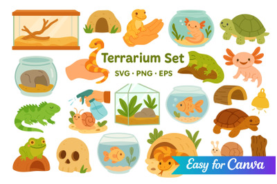 Terrarium Animals and Accessories Clipart