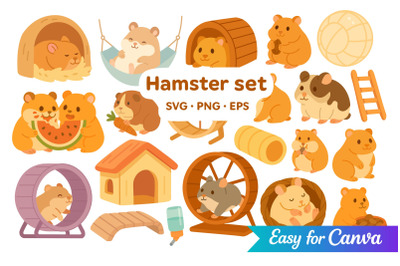 Hamster Clipart Set