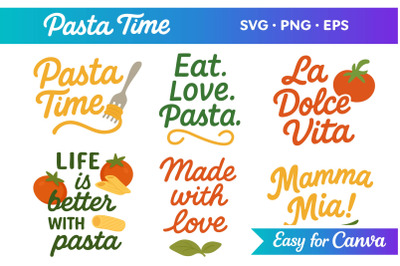 Italian Food Lettering Stickers