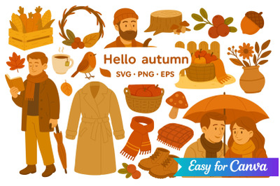 Hello Autumn Clipart Set