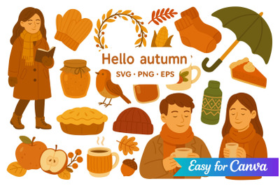 Autumn Comfort Clipart Set