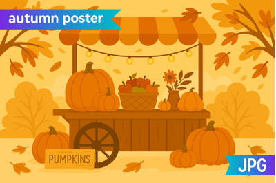 Pumpkin Market Autumn Poster