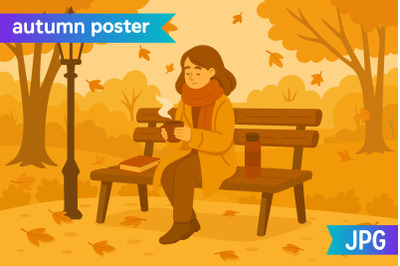 Autumn Bench Poster