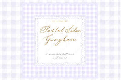Gingham Pastel Lilac Pattern Frames DIY