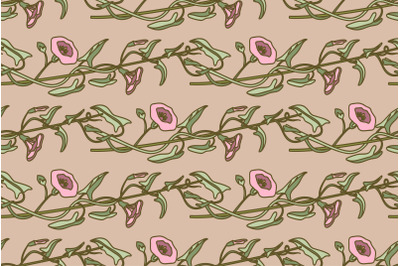 Botanical floral seamless pattern vector illustration. Repeating bindw