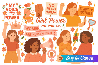 Girl Power Clipart Set