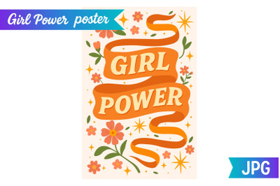 Girl Power Ribbon Poster