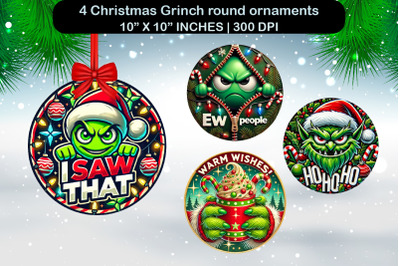 Christmas Grinch round ornaments sublimation ornament design
