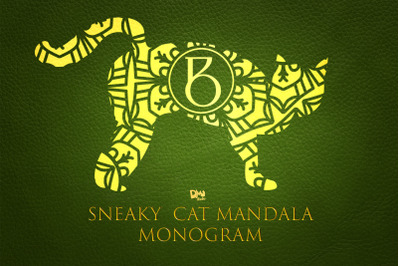 Sneaky Cat Mandala Monogram