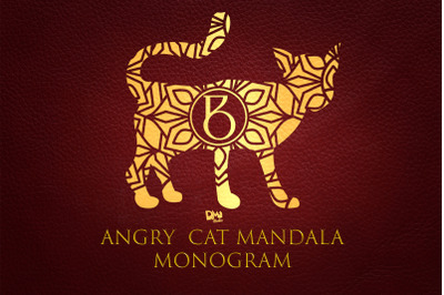 Angry Cat Mandala Monogram