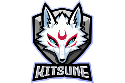 Kitsune head esport mascot logo design