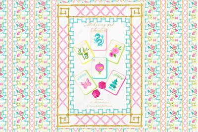 Mahjong Set Joyful PNG Watercolor DIY