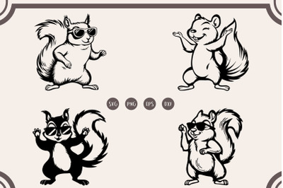 Dancing Squirrel svg Bundle, Squirrel Dancing svg, png