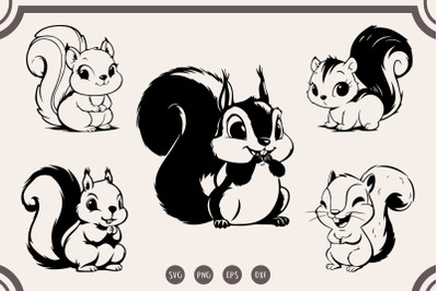 Squirrel svg, Squirrel svg Bundle, Cute Squirrel svg