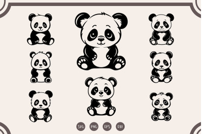 Panda svg Bundle, Cute Panda svg, Panda Face svg