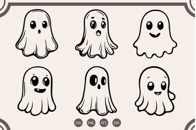Ghost svg Bundle, Cute ghost svg, Halloween svg