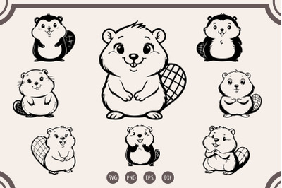 Beaver svg, Cute Beaver svg Bundle, Happy Beaver svg, png