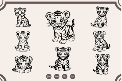 Cute Baby Tiger svg Bundle, Baby Tiger svg, Cute Tiger svg