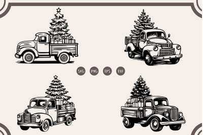 Christmas Truck svg, Merry Christmas svg, Christmas Tree svg