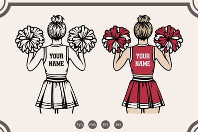 Cheerleader svg, Cheerleader svg Colored layers