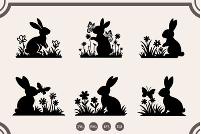 Standing Bunnies svg, Easter Decor, Easter Rabbits svg