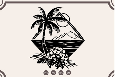 Beach Scene svg, Sunset Beach svg , Sunset Landscape