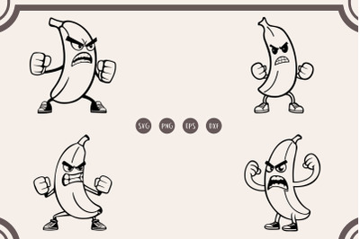 Angry Banana Bundle svg, Banana svg