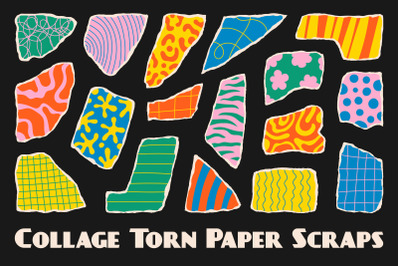 Collage Torn Paper Scraps PNG Clipart