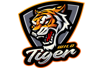 Tiger head esport mascot logo design