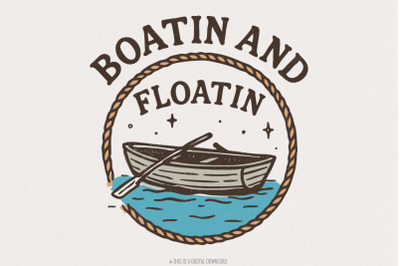 Boatin Floatin PNG, Summer, Lake, Boat, Trendy, Doodle Letters, Sublim
