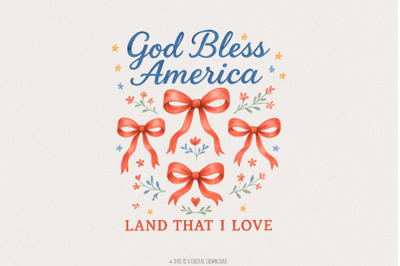 God Bless America PNG, Coquette 4th of July PNG, Patriotic PNG, Sublim