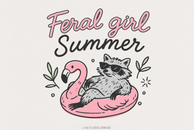 Feral Girl Summer Raccoon Png&2C; Funny Raccoon Png&2C; Cowgirl Raccoon Png&2C;