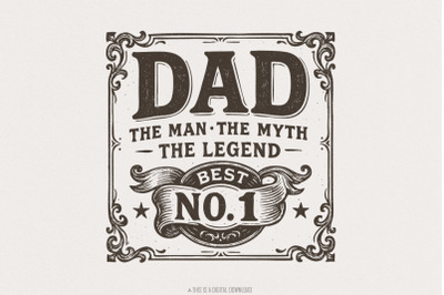 Father&#039;s Day png, Dad png, Best Dad Ever, Whiskey Label, Daddy png, Fu