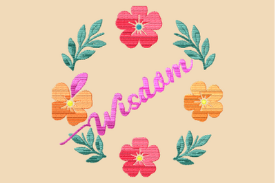Wisdom purple flower green border
