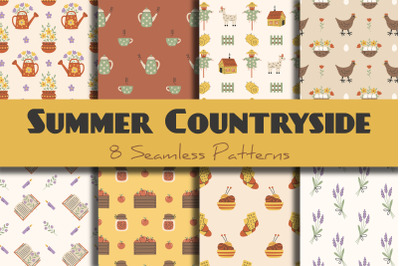 Summer Countryside Seamless Patterns