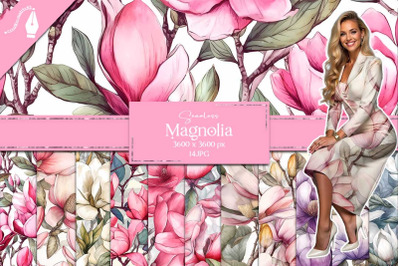 Magnolia Seamless Digital Paper