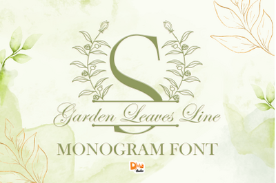 Garden Leaves Line Monogram