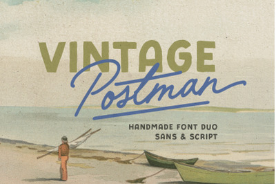 Vintage Postman - Handmade Font Duo