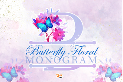 Butterfly Floral Monogram
