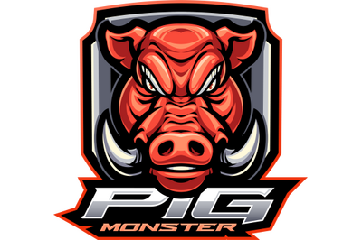 Pig monster esport mascot logo design