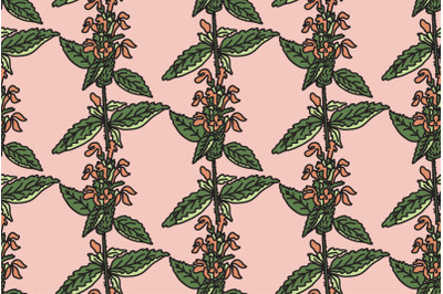Botanical floral seamless pattern with small flowers on branches vecto