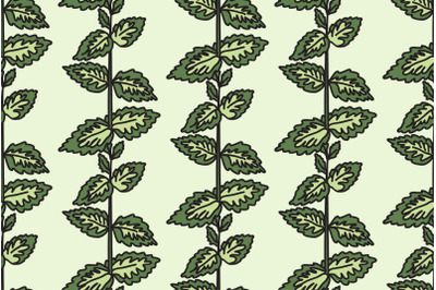 Botanical floral seamless pattern vector illustration. Repeating plant