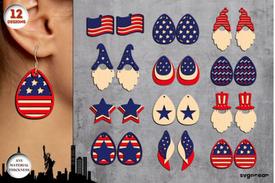 Patriotic Earrings Laser Cut Bundle