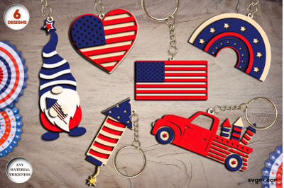 Patriotic Keychains Laser Cut Bundle