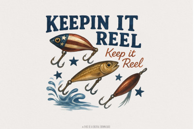 America Fish Flag Png, Keepin&#039; it Reel Png, Hooker Png, 4th of July Su