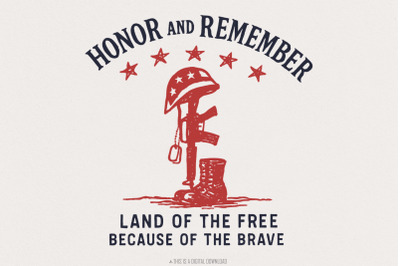 Land of the Free Because of the Brave PNG, Patriotic 4th of July Subli