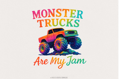 Monster Truck Png Sublimation Design, Kids Truck Design Png, Vibrant C