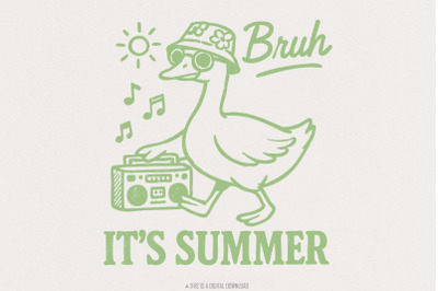 Funny Summer png, Bruh It&#039;s Summer Shirt Design, Retro Summer Goose, T